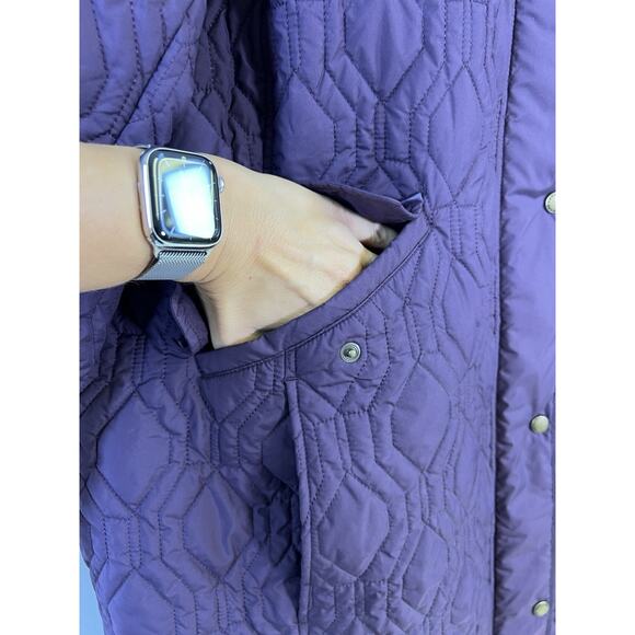 NWT Woman's Lands' End Quilted Insulated Barn Jacket Size 3X/24W-26W Purple - Picture 8 of 14